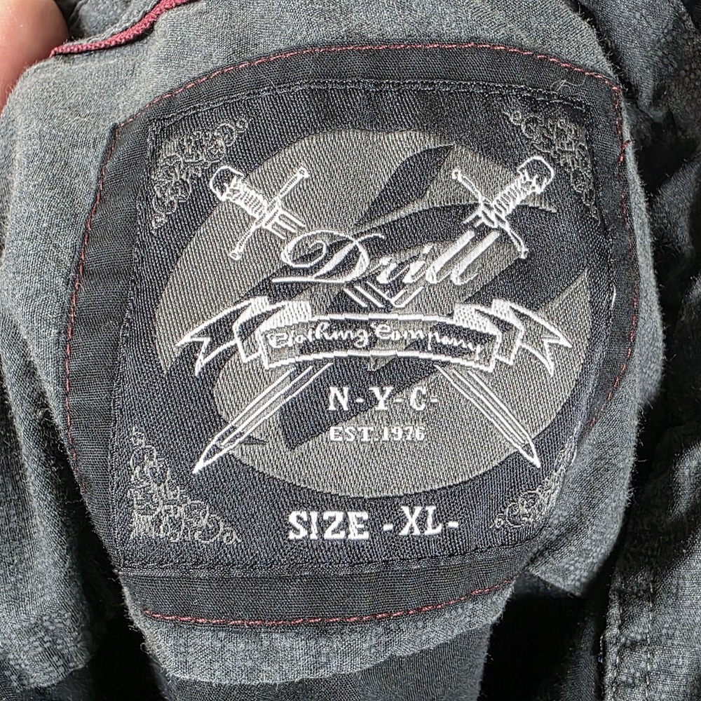 Drill Clothing Co Mens Black Long Sleeve Shirt XL Granola streetCasual Goth Glam - Picture 5 of 10